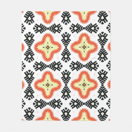 Bright Carpet: Etnisch Azteeks Ornament Fleece Deken (Voorkant)