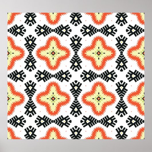 Bright Carpet: Etnisch Azteeks Ornament Poster (Voorkant)
