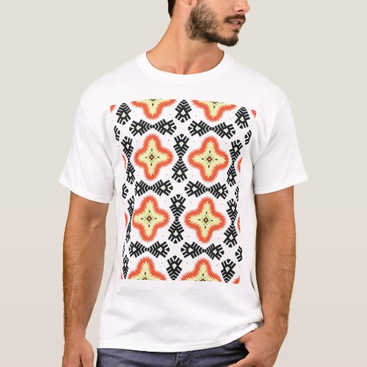 Bright Carpet: Etnisch Azteeks Ornament T-shirt (Voorkant)