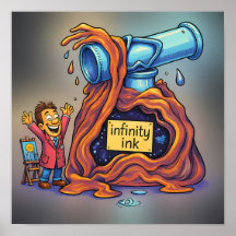 Bright Cartoon Ink Mascot Decal Sticker