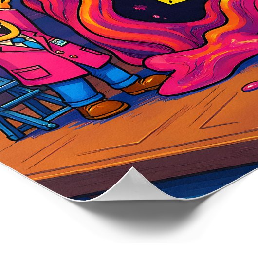 Bright Cartoon Scientist Wall Art Print (Hoek)