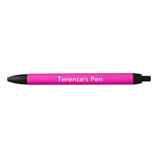 Bright Cerise Personalized Zwarte Inkt Pen (Voorkant)