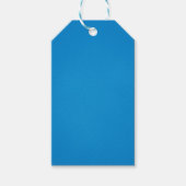 Bright Cerulean Blue met korrelige textuur Cadeaulabel (Voorkant)