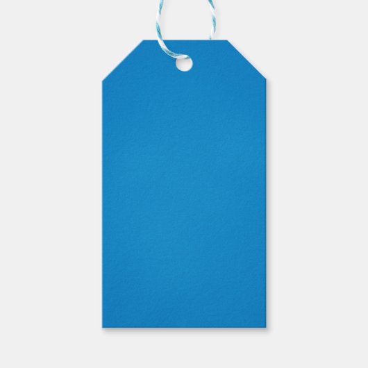 Bright Cerulean Blue met korrelige textuur Cadeaulabel (Voorkant)