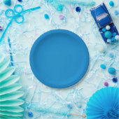 Bright Cerulean Blue met korrelige textuur Papieren Bordje (Feest)