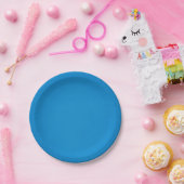 Bright Cerulean Blue met korrelige textuur Papieren Bordje (Feest)