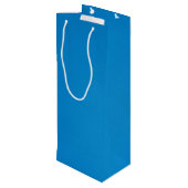 Bright Cerulean Blue met korrelige textuur Wijn Cadeautas (Achterkant Gekanteld)