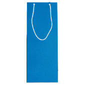 Bright Cerulean Blue met korrelige textuur Wijn Cadeautas (Achterkant)