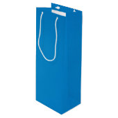 Bright Cerulean Blue met korrelige textuur Wijn Cadeautas (Voorkant Gekanteld)