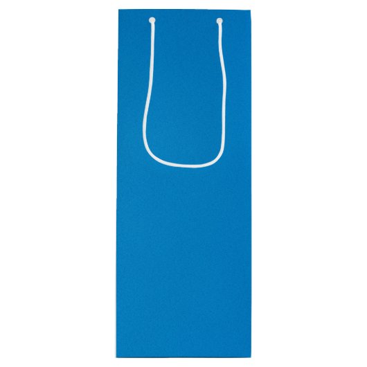 Bright Cerulean Blue met korrelige textuur Wijn Cadeautas (Voorkant)