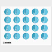 Bright Cerulean Quatrefoil Ronde Sticker (Vel)