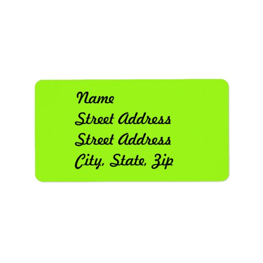 Bright Chartreuse Green Address Sticker (Voorkant)