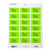 Bright Chartreuse Green Address Sticker (Full Sheet)
