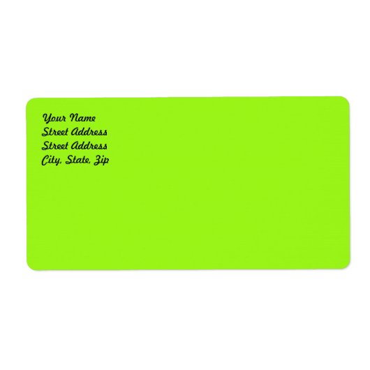 Bright Chartreuse Green Shipping Label (Voorkant)