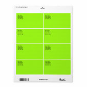 Bright Chartreuse Green Shipping Label (Full Sheet)