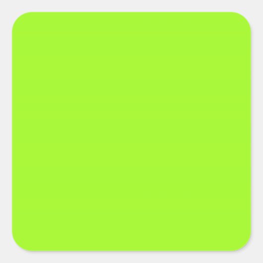 Bright Chartreuse Green Square Sticker (Voorkant)