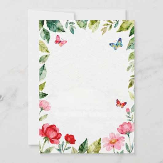 Bright & Cheerful 1st Birthday Invitation Kaart (Achterkant)