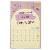 Bright & Cheerful Aesthetic Calendar Kalender (Feb 2026)