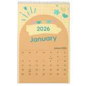 Bright & Cheerful Aesthetic Calendar Kalender (Jan 2026)