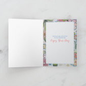 Bright Cheerful Flower Happy Birthday Custom Kaart (Binnen)