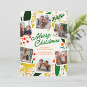 Bright & Cheerful Modern Merry Christmas Feestdagenkaart (Staand voorkant)