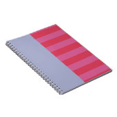 Bright Cheerful pink and ice blue striped design Notitieboek (Rechterzijde)