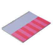 Bright Cheerful pink and ice blue striped design Notitieboek (Linkerzijde)