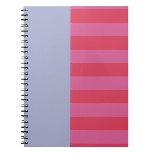 Bright Cheerful pink and ice blue striped design Notitieboek (Voorkant)