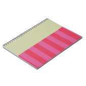Bright Cheerful pink and sage green striped design Notitieboek (Linkerzijde)
