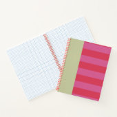 Bright Cheerful pink and sage green striped design Notitieboek (Binnen)