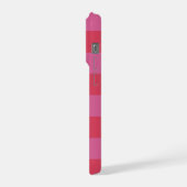 Bright Cheerful pink and yellow striped design iPhone Hoesje (Linkerkant)