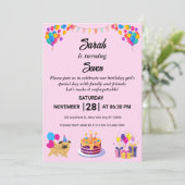 Bright & Cheerful Verjaardag Uitnodiging Kaart (Staand voorkant)