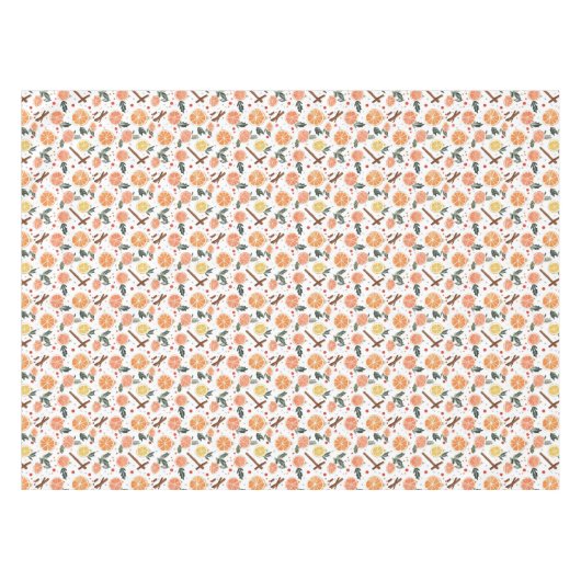 Bright Cheery Citrus en Cinnamon Kerstmis Tafelkleed (Voorkant (Horizontaal))