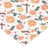 Bright Cheery Citrus en Cinnamon Kerstmis Tafelkleed (Gekanteld)