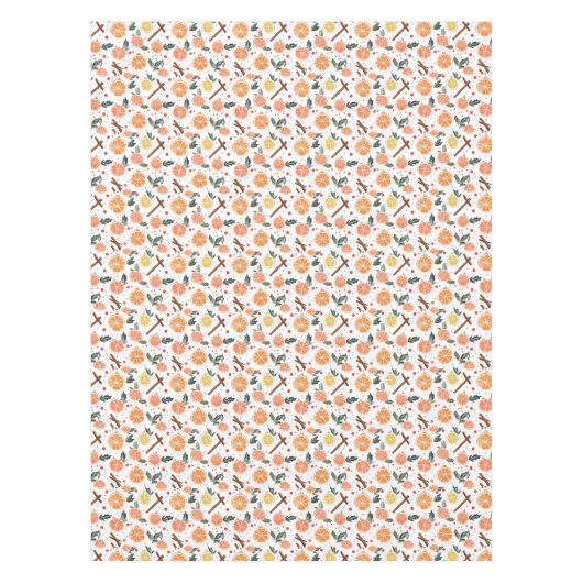 Bright Cheery Citrus en Cinnamon Kerstmis Tafelkleed (Voorkant)