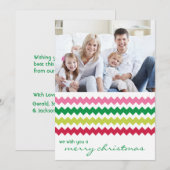 Bright Chevron Chic Family Holiday Flat Card Feestdagenkaart (Voorkant / Achterkant)