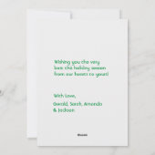 Bright Chevron Chic Family Holiday Flat Card Feestdagenkaart (Achterkant)