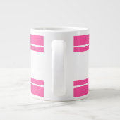 Bright Chic  Snoep Roze Witte Racing Stripes Grote Koffiekop (Achterkant)