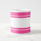 Bright Chic  Snoep Roze Witte Racing Stripes Grote Koffiekop (Voorkant)