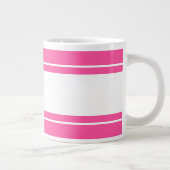 Bright Chic  Snoep Roze Witte Racing Stripes Grote Koffiekop (Rechts)