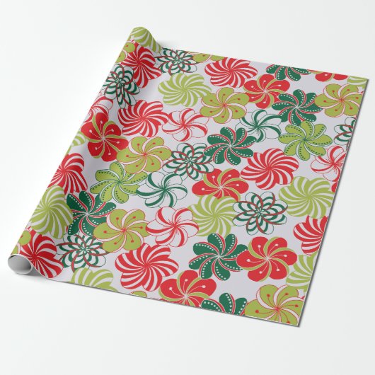Bright Christmas Flowers/Snoep op Platinum Cadeaupapier (Uitgerold)