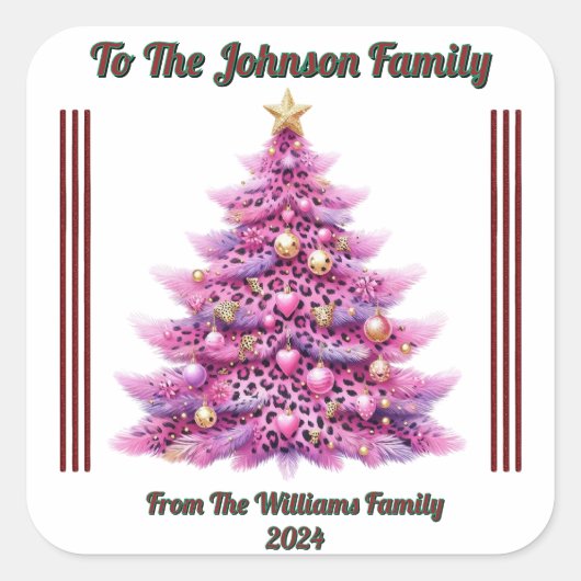 Bright Christmas Gift Label Design (Voorkant)