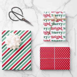 Bright Christmas Gift Wrap Modern Holiday Wrapping Inpakpapier Vel