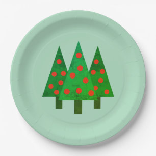 Bright Christmas Grove op groen Papieren Bordje