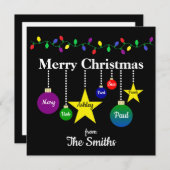 Bright Christmas Ornaments Flat Christmas Card (Voorkant / Achterkant)