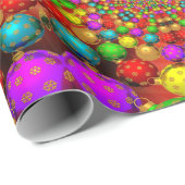 Bright Christmas Ornaments Psychedelic Design Cadeaupapier (Rol Hoek)