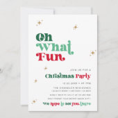 Bright Christmas Party Invitation Retro Boho Fun Kaart (Voorkant)