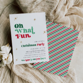Bright Christmas Party Invitation Retro Boho Fun Kaart