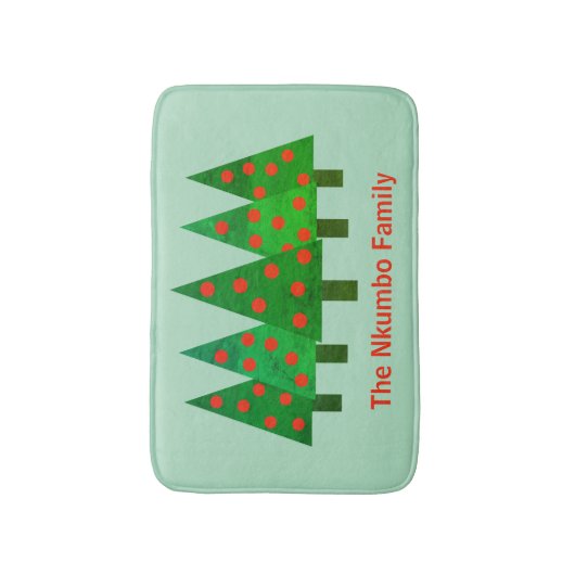 Bright Christmas Pine Forest gepersonaliseerde naa Badmat (Voorkant Verticaal)