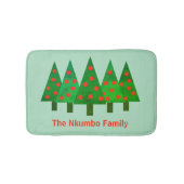 Bright Christmas Pine Forest gepersonaliseerde naa Badmat (Voorkant)